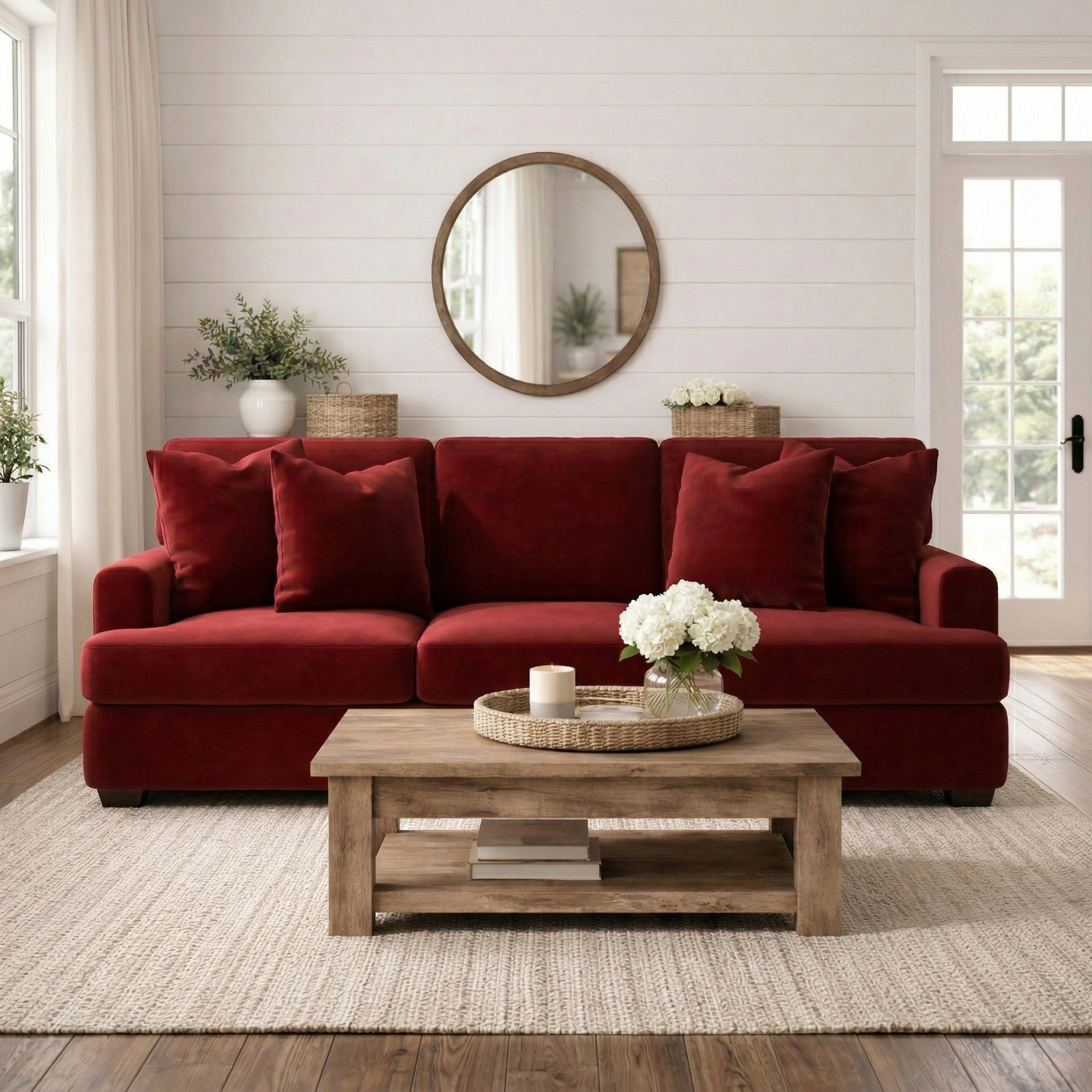 Emilio 90'' Upholstered Sofa, Bella Ruby Performance Velvet