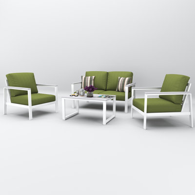 Townsend 4 Person Seating Group With Sunbrella Cushions by Birch Lane