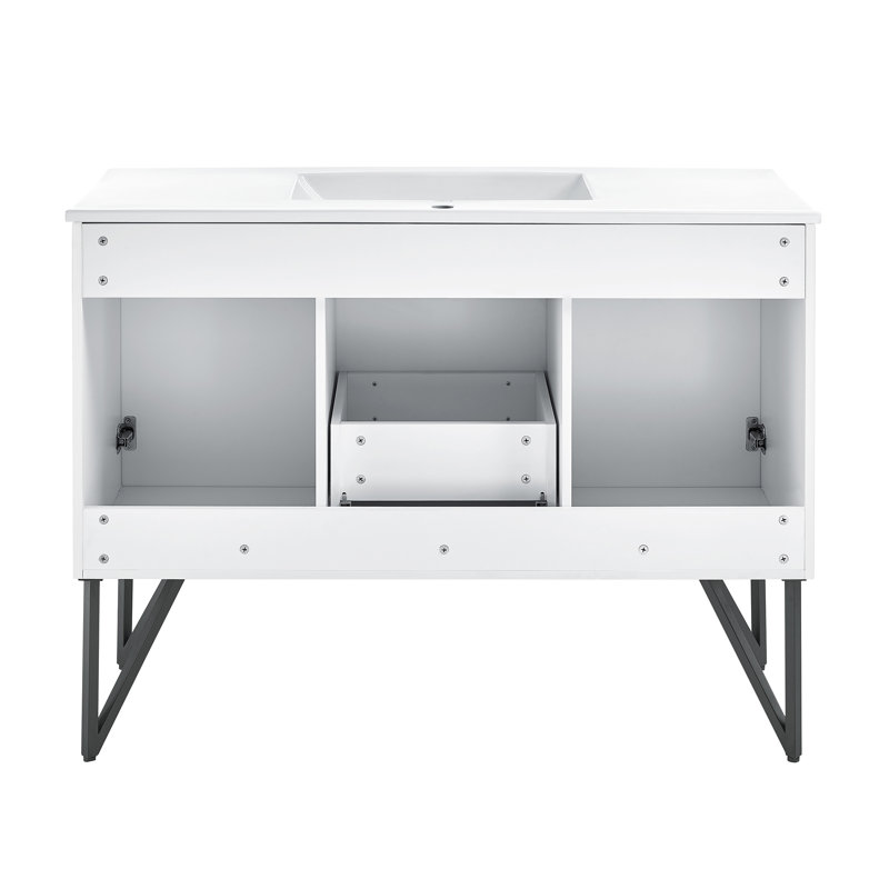 Annecy 48 Single, Two Doors, One Drawer, Bathroom Vanity, White, Single