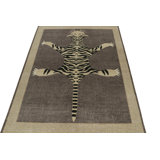 Distressed Homage Hand Knotted Wool Animal Print Area Rug