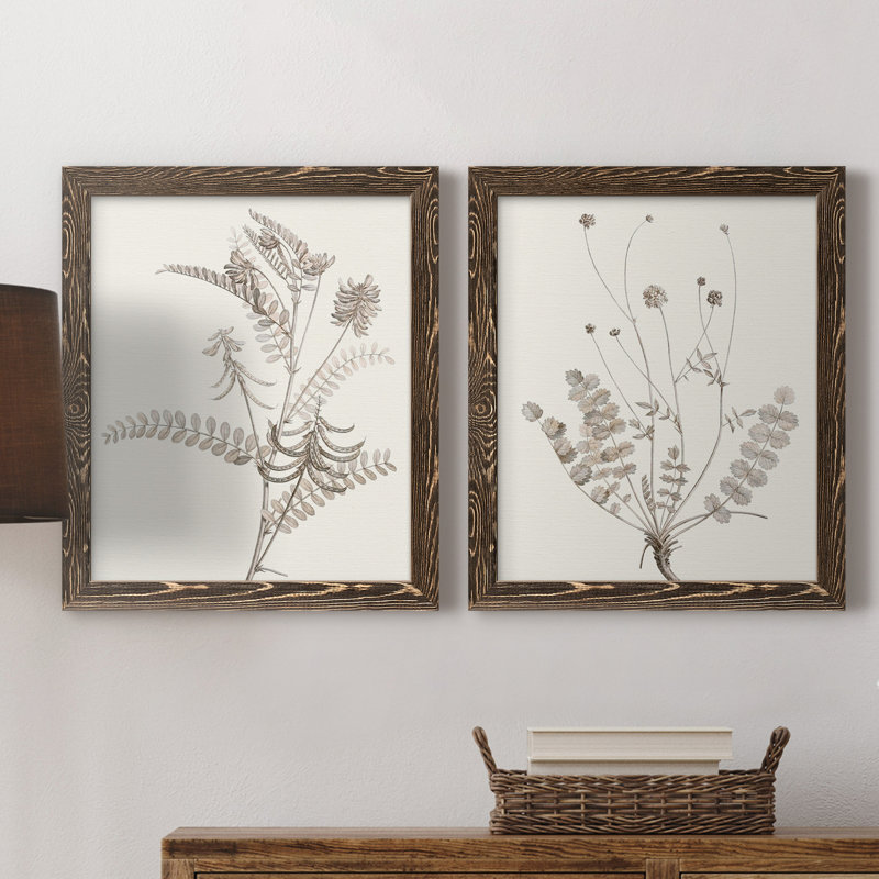 «Neutral Botanical Study VIIP», reproduction d'art encadrée - prête à être accrochée, H 20 po x l 17 po x P 1 po