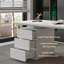 Bureau de bureau 62,99 po, laqué mat, minimaliste et crème avec rangement pour tiroir, disponible en blanc cassé et beige-129177238-129177235