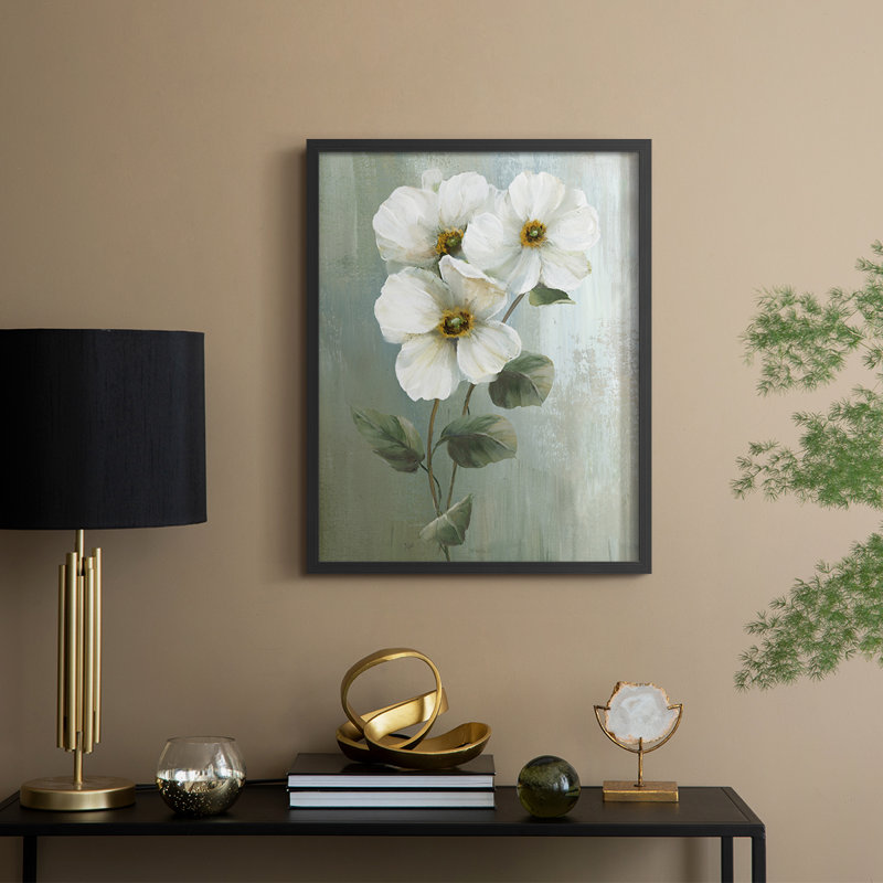 «White Fancy I», reproduction encadrée - bois massif, Noir, noir, noir, noir, H 15 po x l 12 po