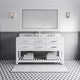 Cronin 60" Carrara White Marble Countertop Bath Vanity with Mirror