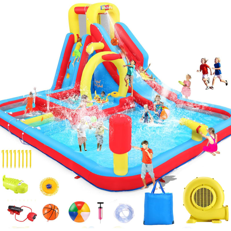 13' X 10' Giant Inflatable Water Slide Bounce House With Sprayers For Backyard Play