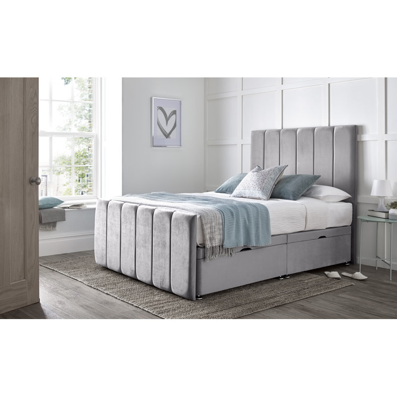 Divan Bed Barbados, Double (4'6), Charcoal