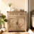 Style Side Cabinet With Barn Door - Gray, For Kitchen, Bathroom, Balcony, Dining Room, And Entryway, Spacious Interior Books Gray Barn-Door Drawer Suitable Living Black Metal Handles, Silverware-110710993