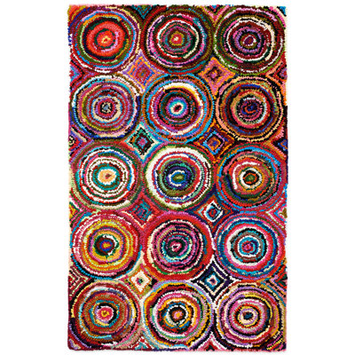 Gracie Geometric Cotton Hand Woven Area Rug