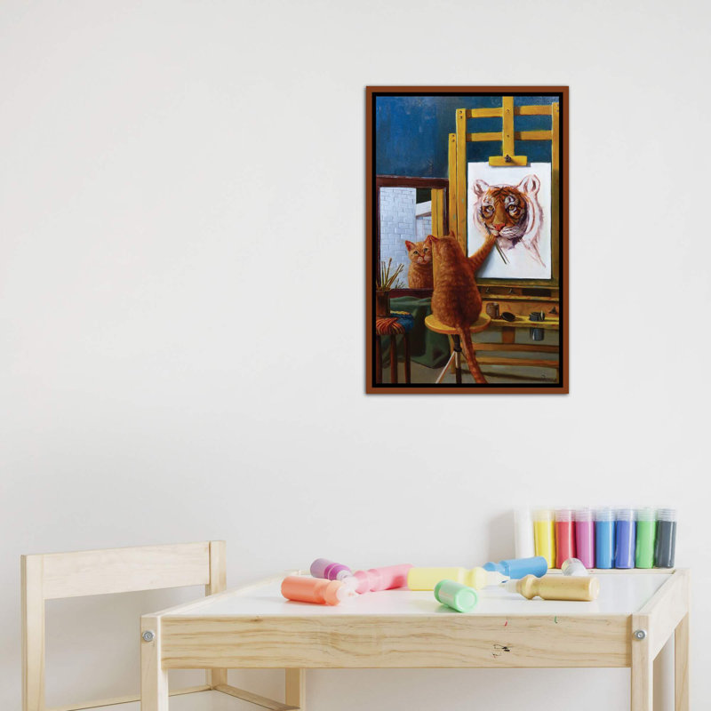 Norman Catwell, art encadré, H 26 po x l 18 po x 1,5 po, Toile classique avec cadre brun