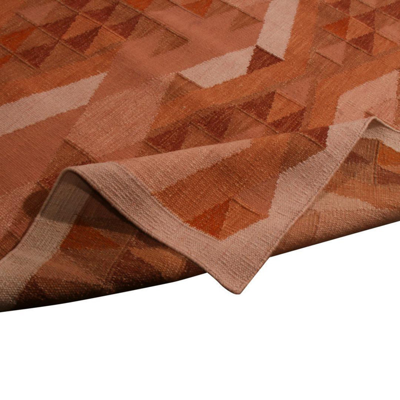 Rug & Kilim’S Scandinavian Inspired Orange And Brown Wool Rug, Rectangle 12' x 15'