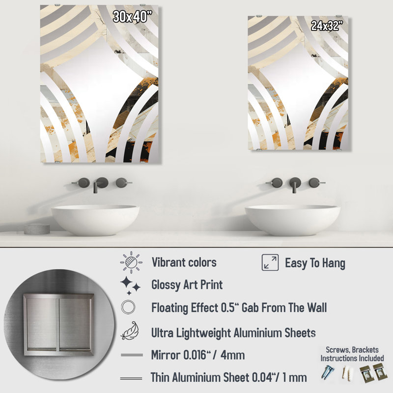 Grand miroir mural Moules, 32 po x 24 po