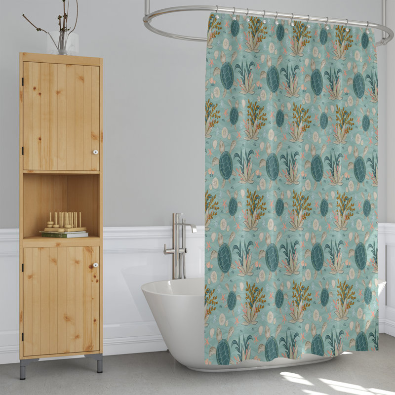 Sea Turtle Shower Curtain, 93" H x 70" W