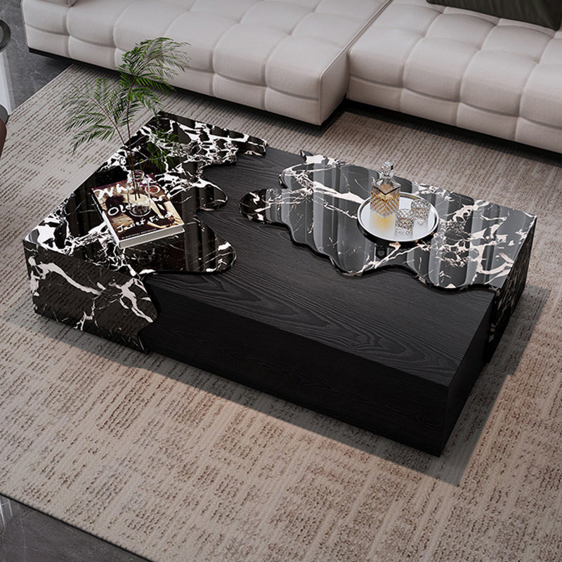 Venice Brown Marble Rectangle Coffee Table