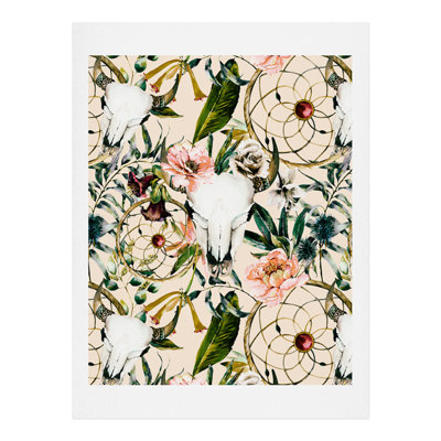 « romantique boho floral crâne », reproduction