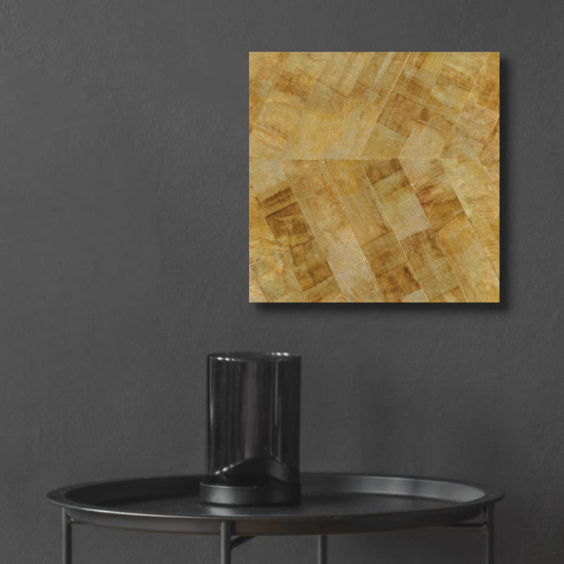 «Gilded Herringbone II» par Chris Paschke, H 12 po x l 12 po x P 0,13 po