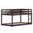 Low-Profile Bunk Bed Featuring a Ladder and Strengthened Upper and Bottom Slats-1322724004
