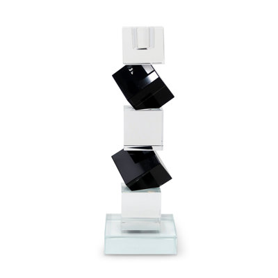 Crystal Candlestick Diagonal Block Design with Black