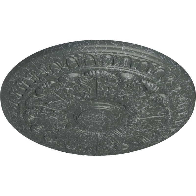 Endurathane Colton Ceiling Medallion, 15 3/4"OD x 1 1/2"P (Fits Canopies up to 4 3/4"), Hand-Painted Athenian Green Crackle Finish