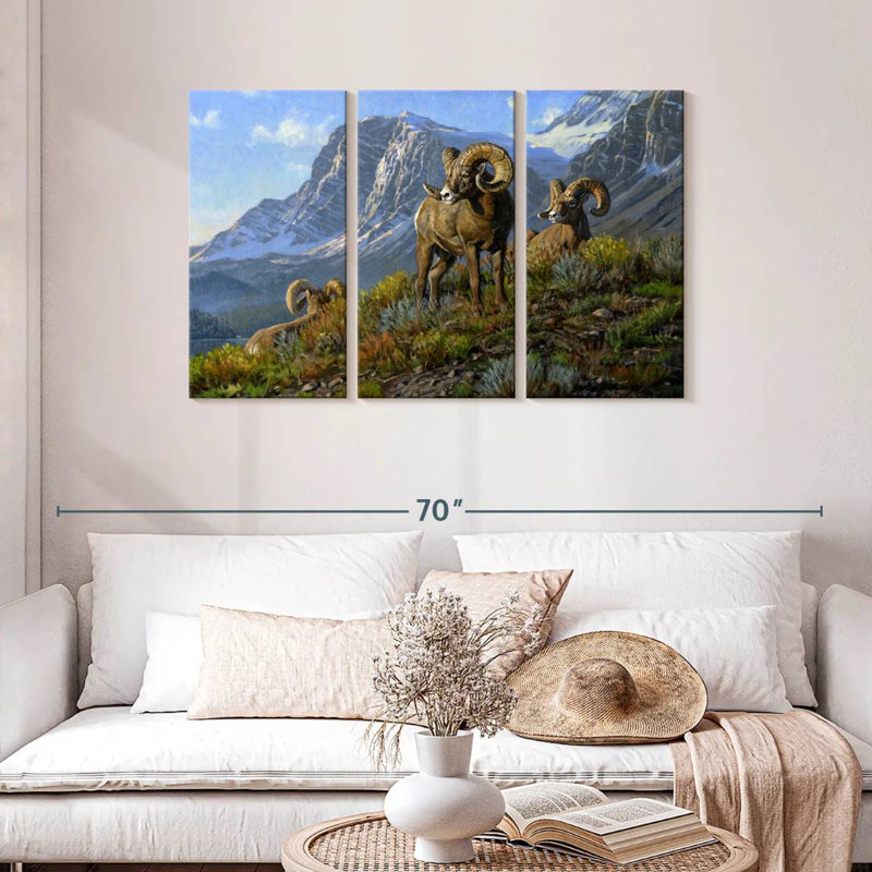 Rams, 28" H x 45" W
