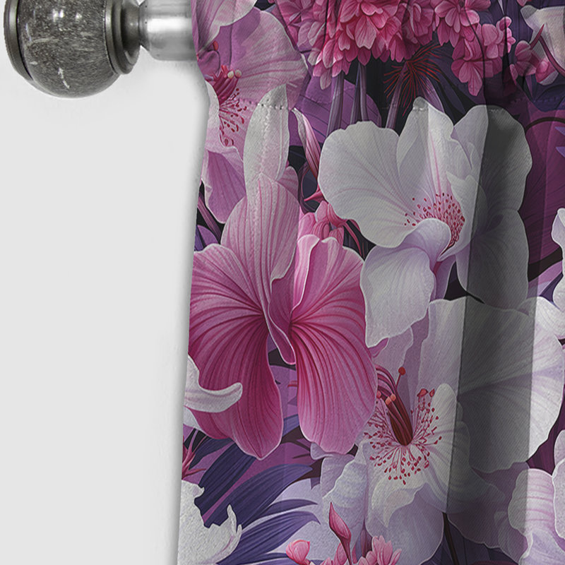 Orchid Dreams Tropical Motif I - Rideau floral - Rideau occultant floral - 1 panneau, L 52 po x L 120 po