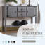 Console 48 po en bois massif avec 2 tiroirs, armoires et tablette inférieure - Buffet de salle à manger de style rétro-132994723-132994725
