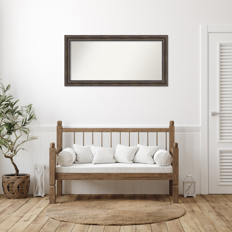 Miroir mural en bois massif Bostynn, Rectangle, H 25,5 po x l 51,5 po