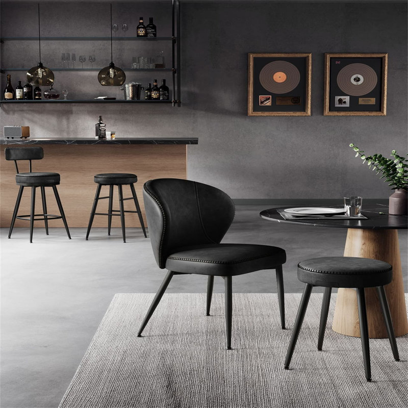 360° Swivel Bar Stools Set Of 2, Black