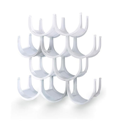 Cabazon Tabletop Wine Bottle & Glass Rack White
