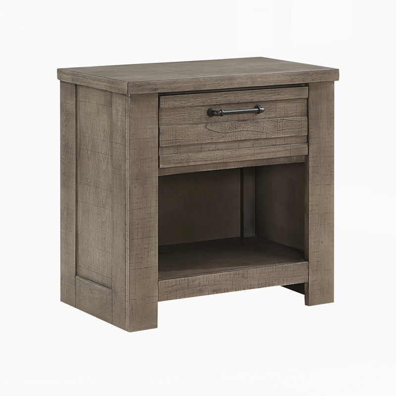Table de chevet moderne avec tiroir, Gris