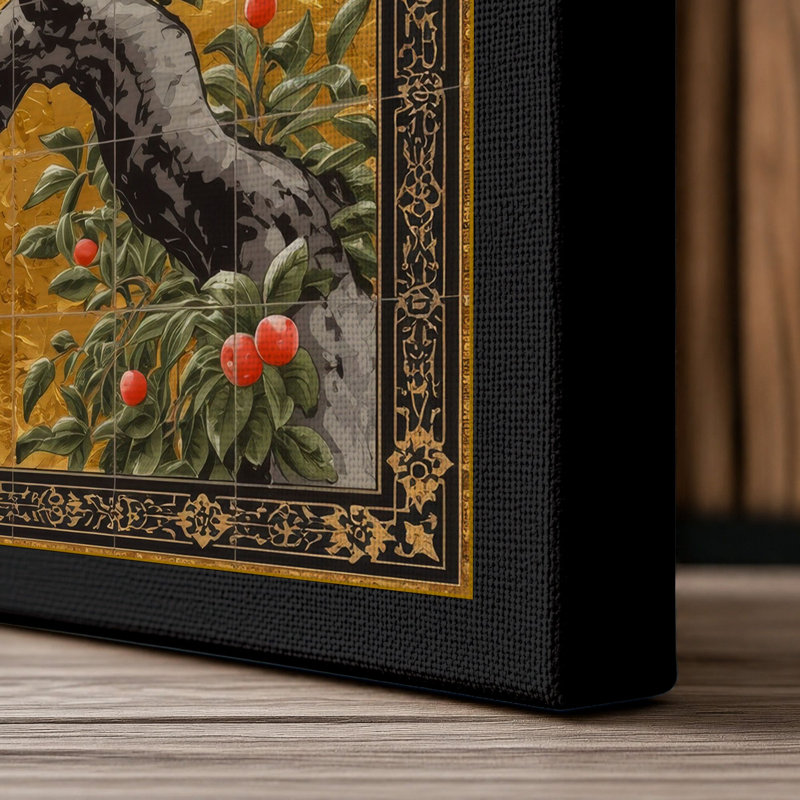 Blossoms in Spring Japandi - Wrapped Canvas, 36x24 - 91.4 x 61.0 cm, Black Border