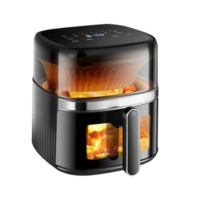 6 QT Stainless Steel Air Fryer Toaster Oven with 12-in-1 Digital Touch Screen, XL Visible Cooking Window -  4 SEASONS FURNITURE, 031808
