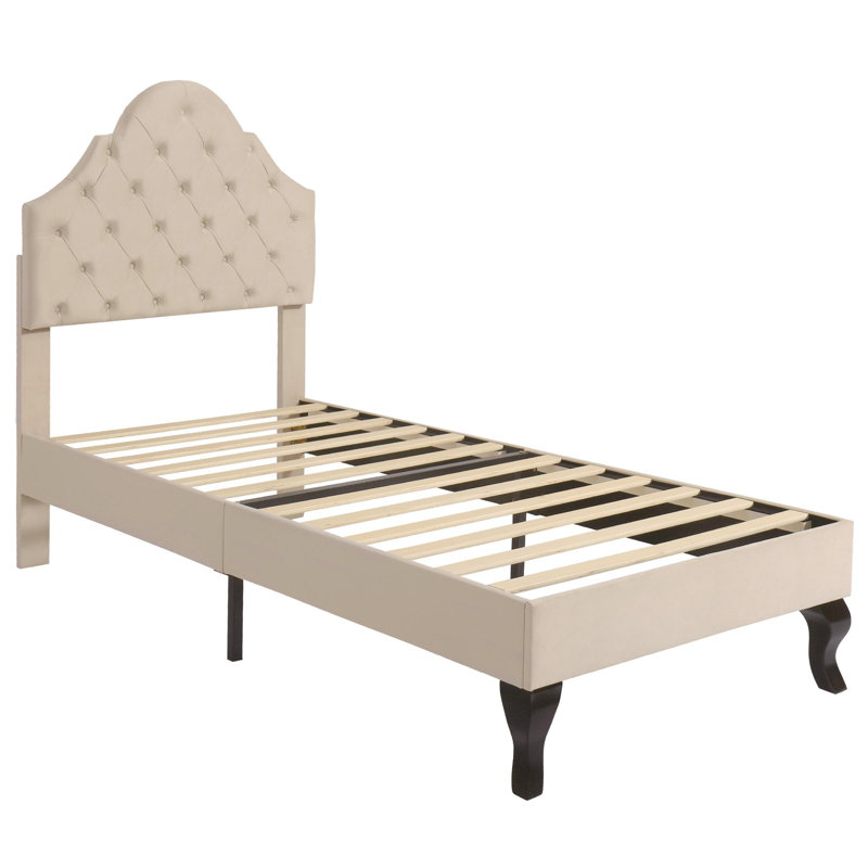 Nataly Upholstered UK Single - DE 90 X 190 Cm Bed, Beige