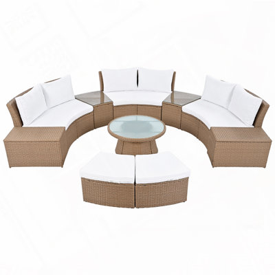 Ensemble de canapé modulaire d'extérieur 10 pièces