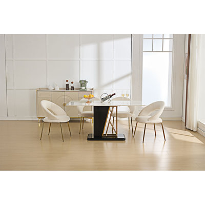 Meshea Dining Chair with Sleek Metal Legs