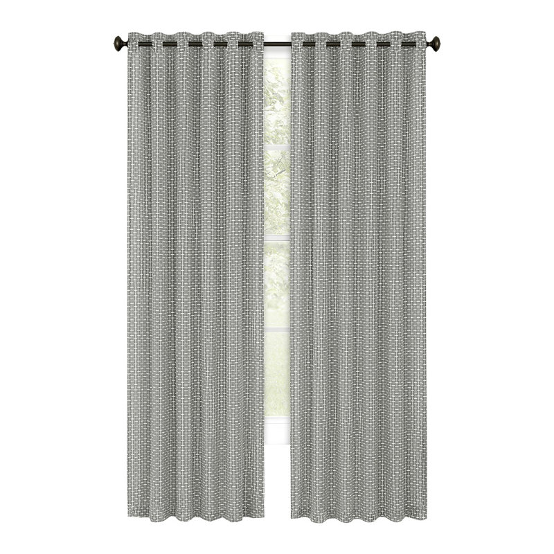 Mckinslee Semi Sheer Curtain Single Panel, Gray, 42" W x 63" L