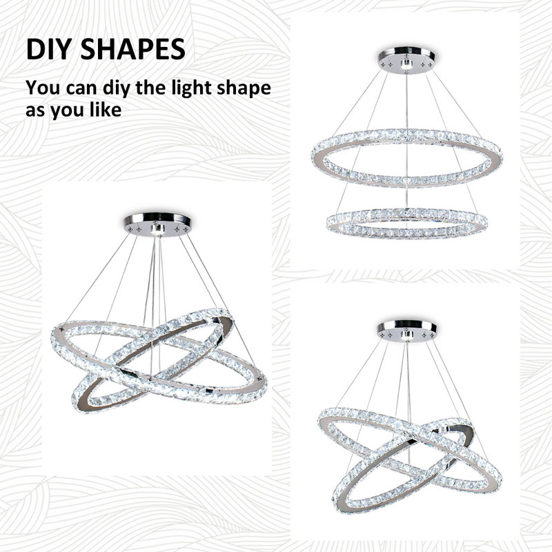 Haasini 1 - Light Silver LED Geometric Pendant