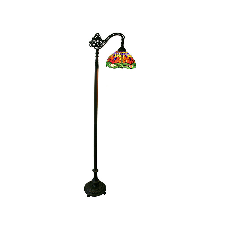 Ziemer 63.5'' Bronze Arched Floor Lamp, Red/Green/Yellow