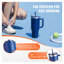 Bouteille d'eau isotherme 40 onces en acier inoxydable avec couvercle et poignée étanches, bleu