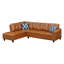 Canapé modulaire en similicuir 2 pièces élégant et confortable, en forme de L, faisant face à la gauche, 3 sièges, accoudoirs ronds, garniture cloutée, coussins amovibles, idéal pour les fêtes, deux coussins décoratifs en forme