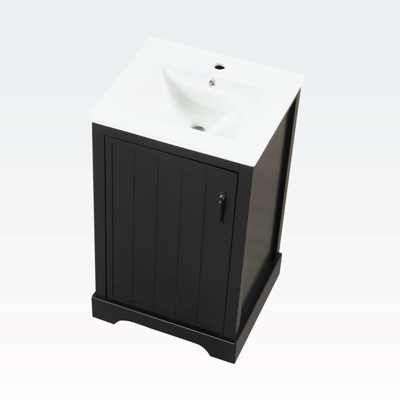 Meuble-lavabo de 20 po avec lavabo, Noir, noir, noir, noir