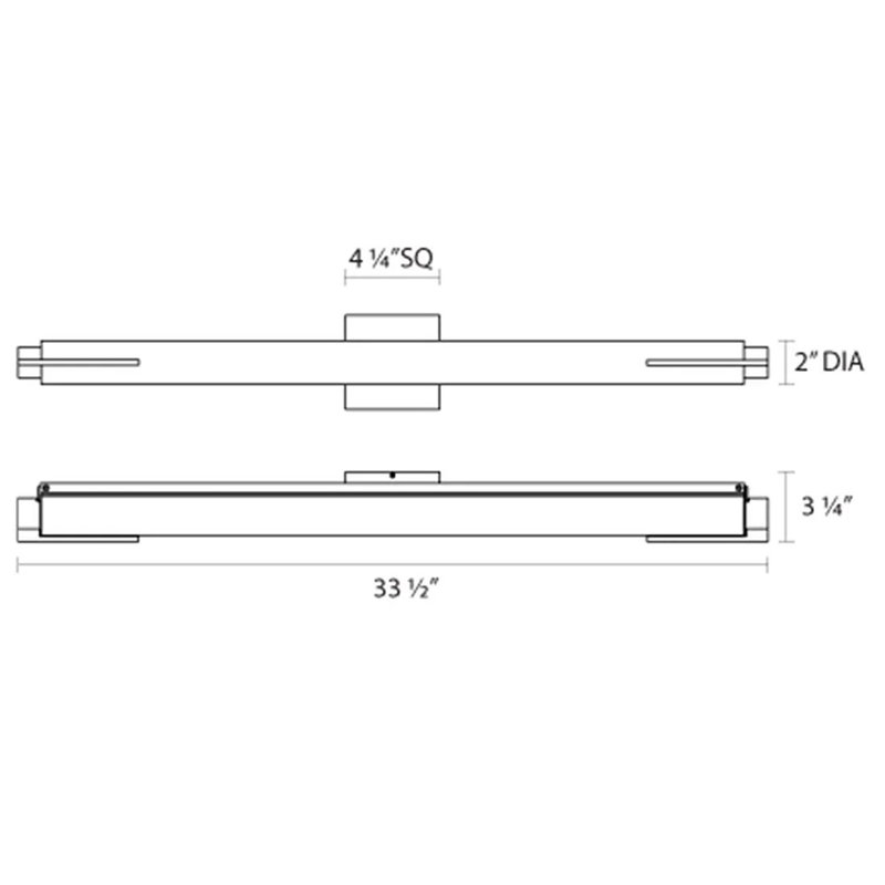 Tubo Slim Dimmable LED Bath Bar, Polished Chrome, Spine