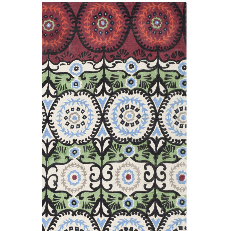 Allison Cedar Brook Hand Loomed Cotton Ikat Rug, Rectangle 2'3" x 3'9"