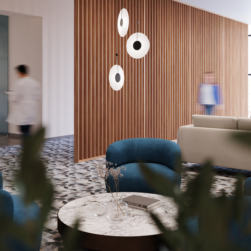 Meclisse 3 - Light LED Cluster Pendant, Clear, Satin Black