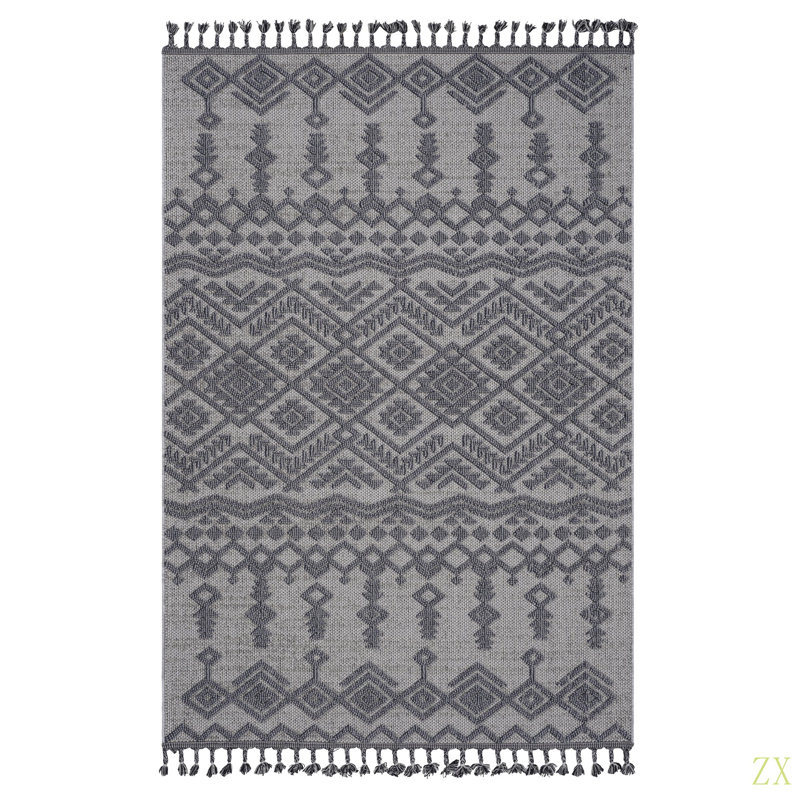 Guros Collection 4X6   Traditional Indoor / Outdoor Area Rug, Rectangle 4' x 6'2"
