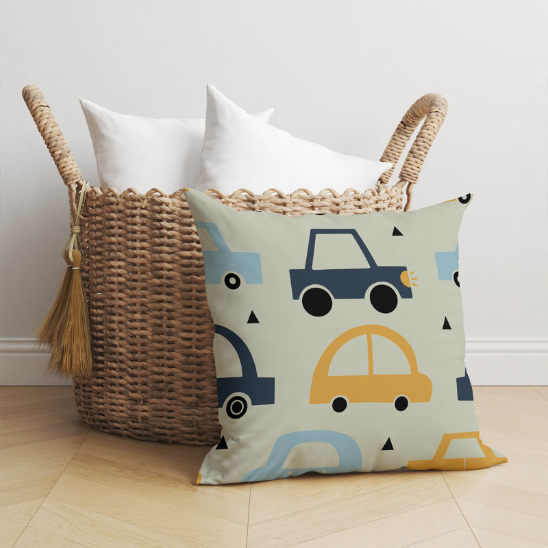 Coussin Driveway, H 16 po x l 16 po, Vert clair / jaune