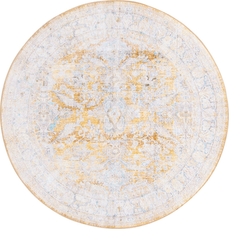 Mauri Chenille Oriental Indoor Rug, Round 5'
