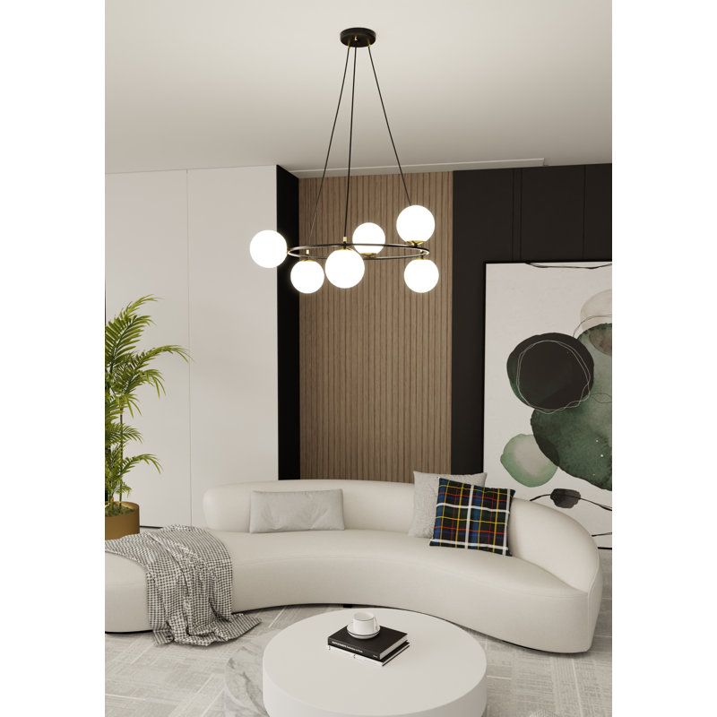 Odin 6 - Light Waggon Wheel Chandelier, White