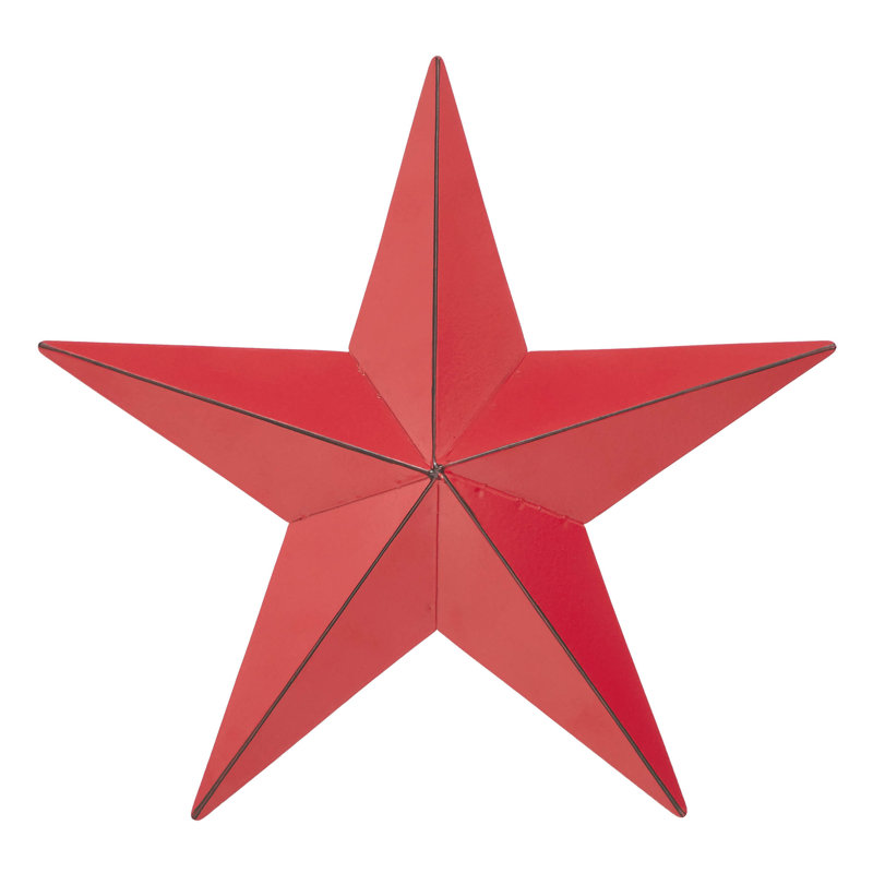 Étoile en métal rouille patinée festive, Rouge campagnard, H 8 po x l 8 po x P 0,75 po