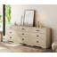 Commode 9 tiroirs pour la chambre à coucher, tiroir 3 en 1 de 94 po avec petite commode en bois de style moderne Mid Century-1163262062
