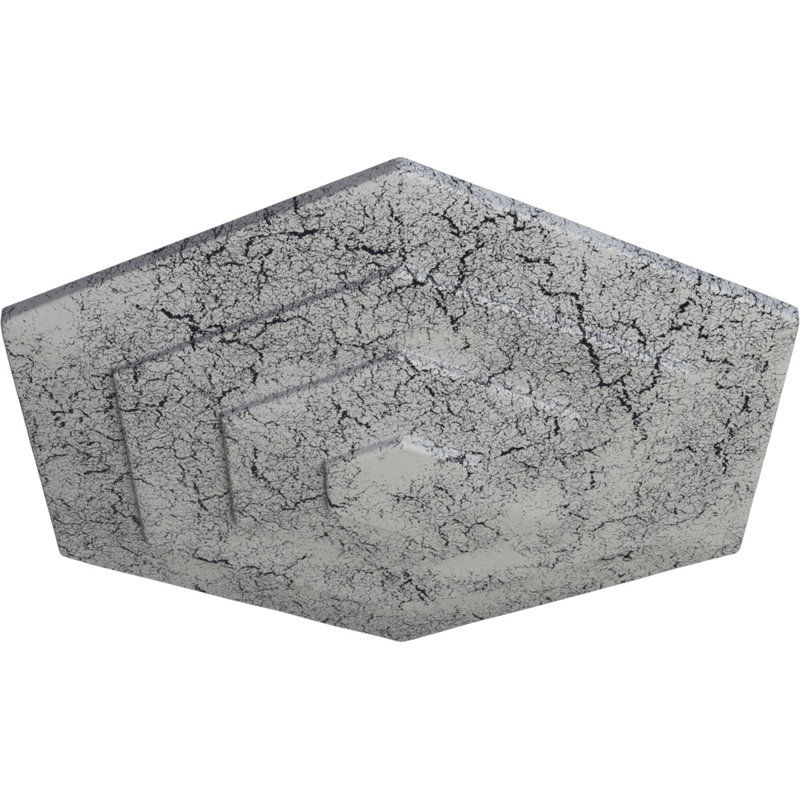 Médaillon de plafond 23 1/4 po x P 7/8 po Woodruff, Blanc craquelé ultra pur